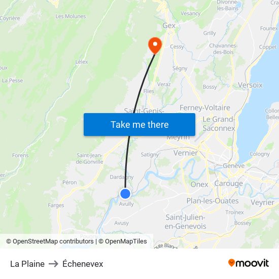 La Plaine to Échenevex map