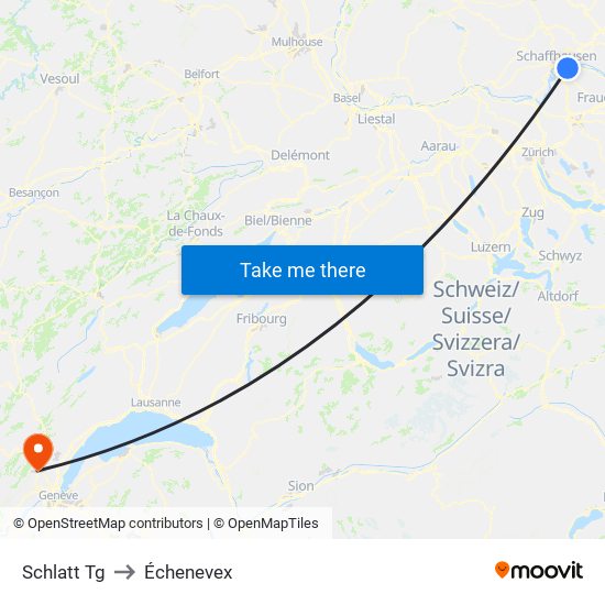 Schlatt Tg to Échenevex map