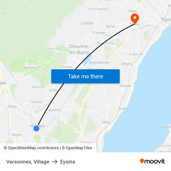 Versonnex, Village to Eysins map