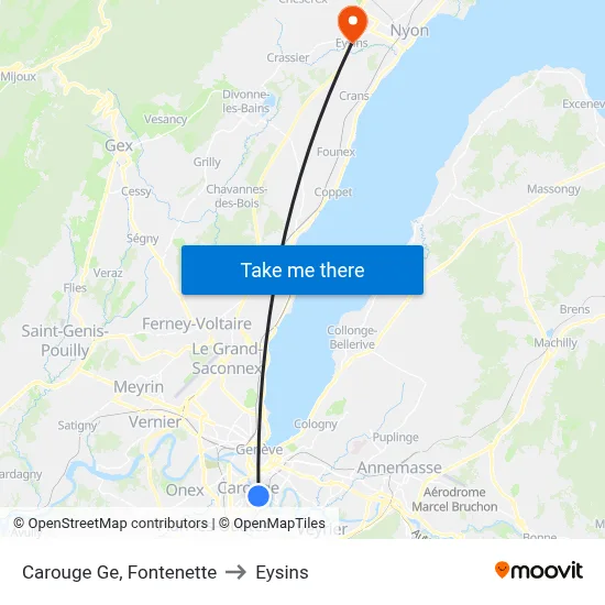 Carouge Ge, Fontenette to Eysins map