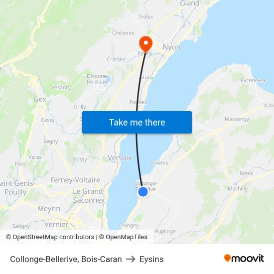 Collonge-Bellerive, Bois-Caran to Eysins map