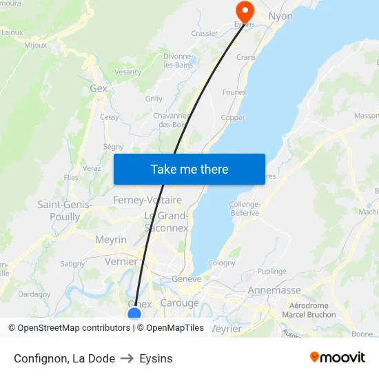 Confignon, La Dode to Eysins map