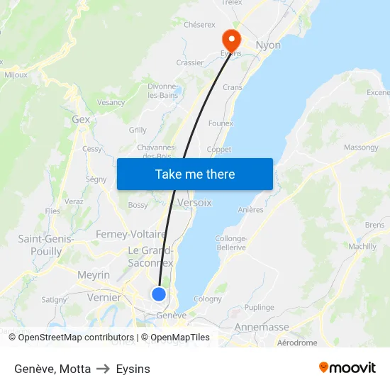 Genève, Motta to Eysins map