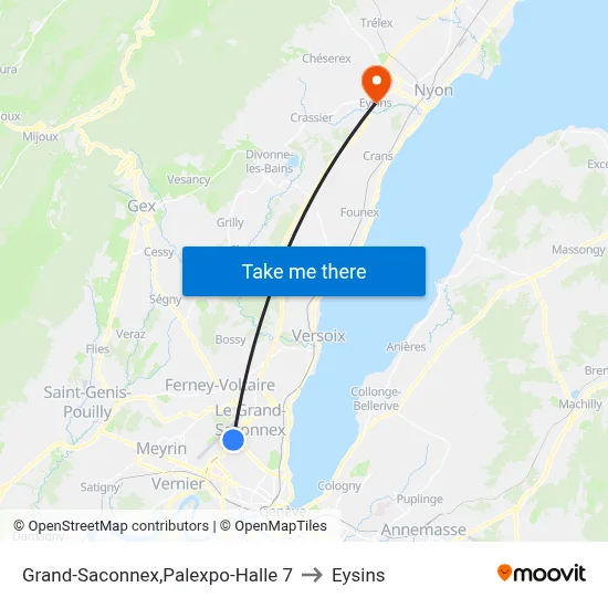 Grand-Saconnex,Palexpo-Halle 7 to Eysins map