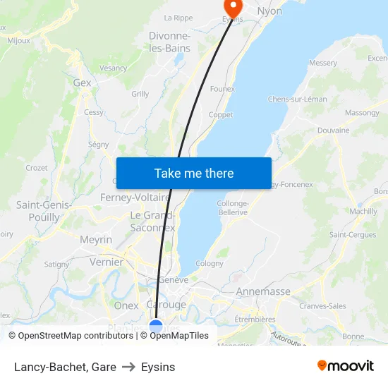 Lancy-Bachet, Gare to Eysins map