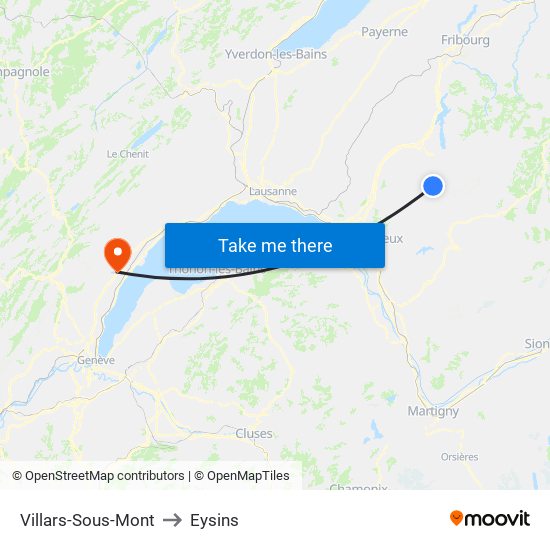 Villars-Sous-Mont to Eysins map