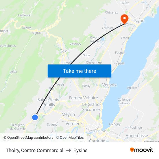 Thoiry, Centre Commercial to Eysins map