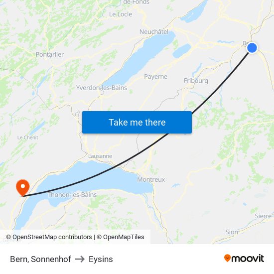 Bern, Sonnenhof to Eysins map