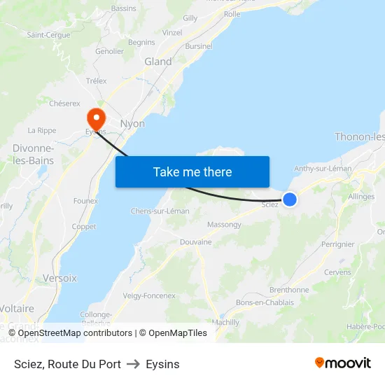 Sciez, Route Du Port to Eysins map