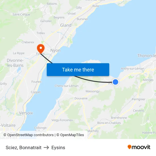 Sciez, Bonnatrait to Eysins map