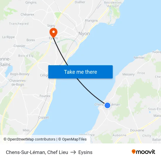 Chens-Sur-Léman, Chef Lieu to Eysins map