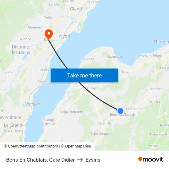 Bons-En-Chablais, Gare Didier to Eysins map