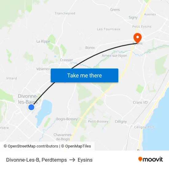 Divonne-Les-B, Perdtemps to Eysins map