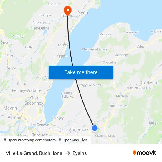 Ville-La-Grand, Buchillons to Eysins map