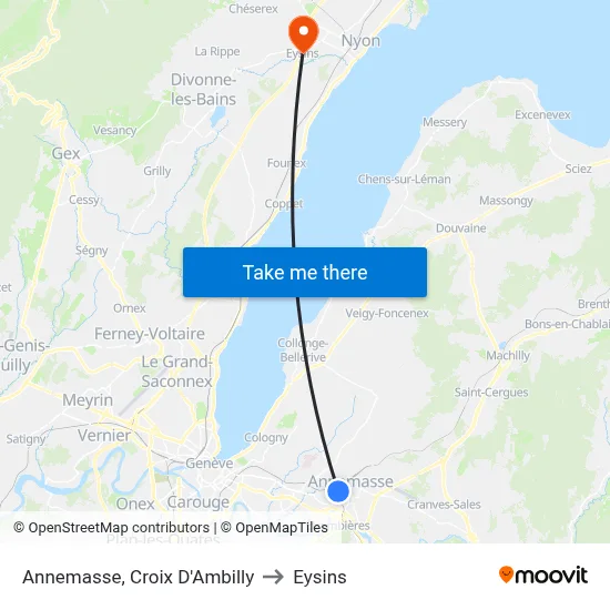 Annemasse, Croix D'Ambilly to Eysins map