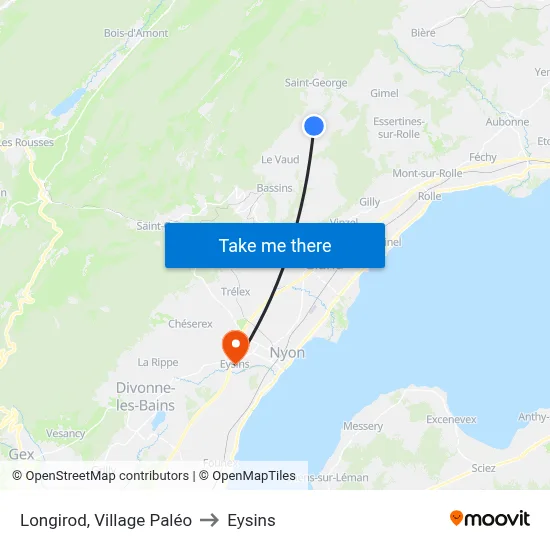 Longirod, Village Paléo to Eysins map
