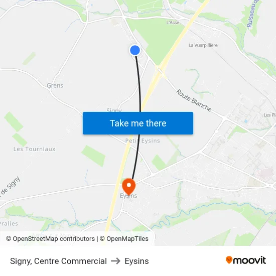 Signy, Centre Commercial to Eysins map