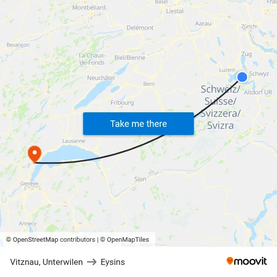 Vitznau, Unterwilen to Eysins map