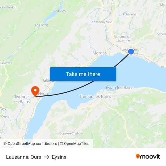 Lausanne, Ours to Eysins map