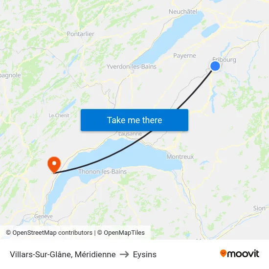 Villars-Sur-Glâne, Méridienne to Eysins map