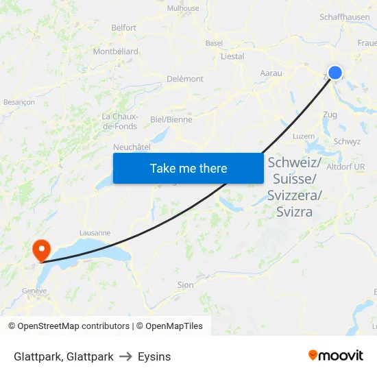 Glattpark, Glattpark to Eysins map