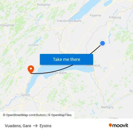 Vuadens, Gare to Eysins map