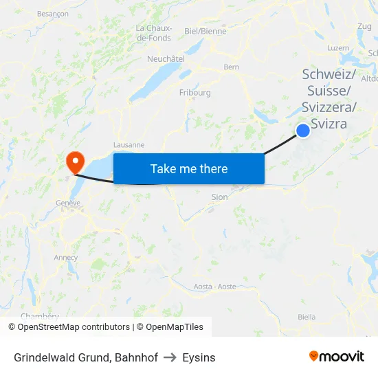 Grindelwald Grund, Bahnhof to Eysins map