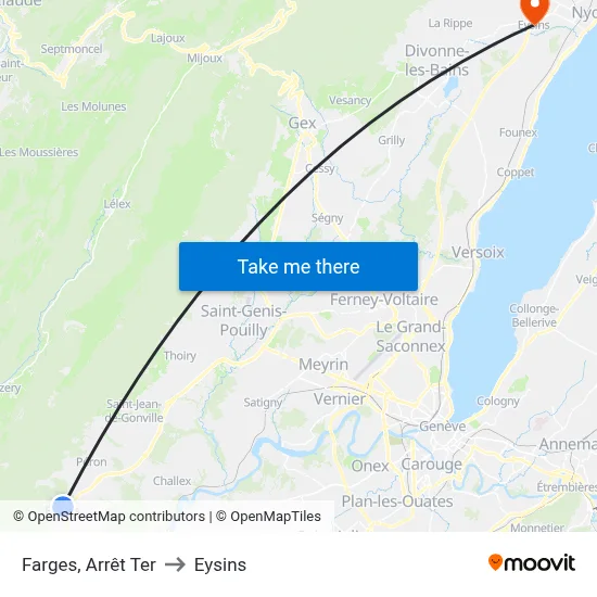 Farges, Arrêt Ter to Eysins map