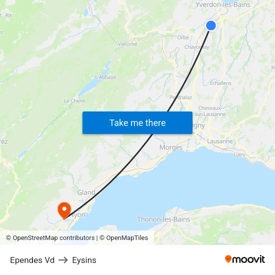 Ependes Vd to Eysins map