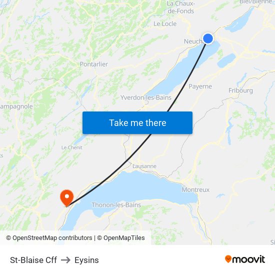 St-Blaise Cff to Eysins map