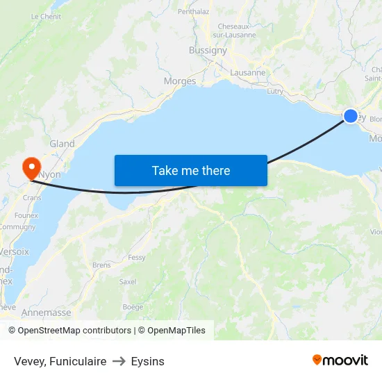 Vevey, Funiculaire to Eysins map
