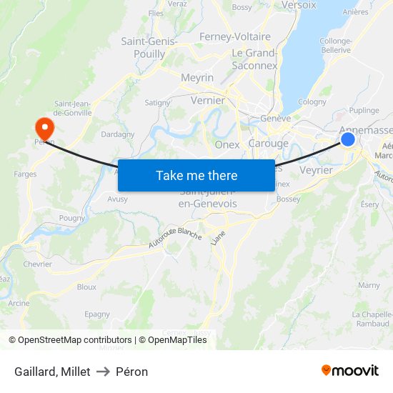 Gaillard, Millet to Péron map