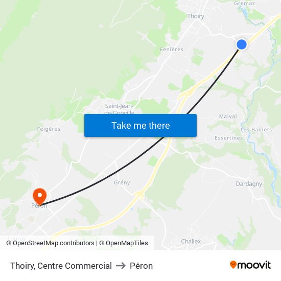 Thoiry, Centre Commercial to Péron map