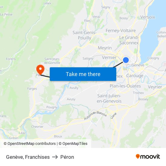 Genève, Franchises to Péron map