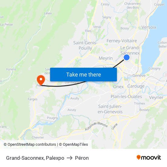 Grand-Saconnex, Palexpo to Péron map