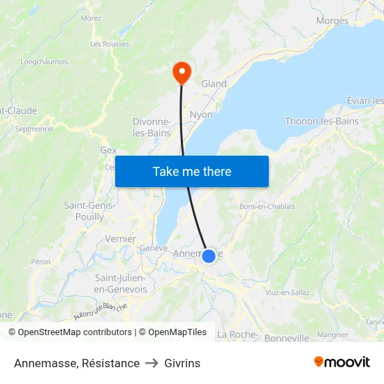 Annemasse, Résistance to Givrins map