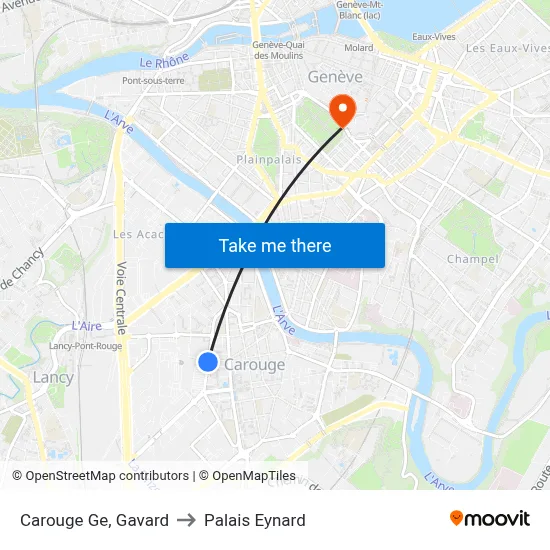 Carouge Ge, Gavard to Palais Eynard map