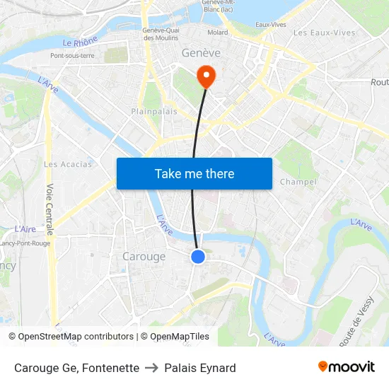 Carouge Ge, Fontenette to Palais Eynard map
