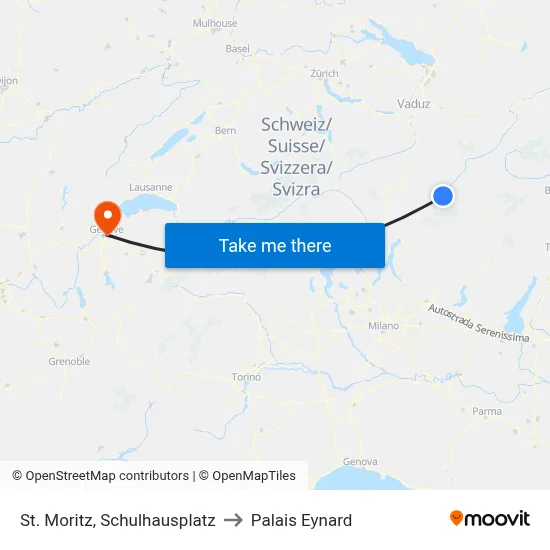 St. Moritz, Schulhausplatz to Palais Eynard map