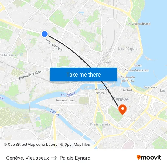 Genève, Vieusseux to Palais Eynard map