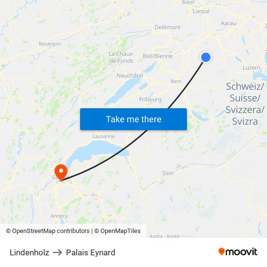 Lindenholz to Palais Eynard map