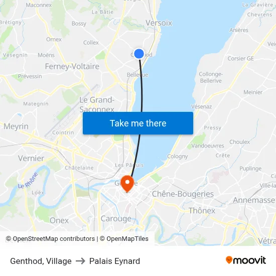 Genthod, Village to Palais Eynard map