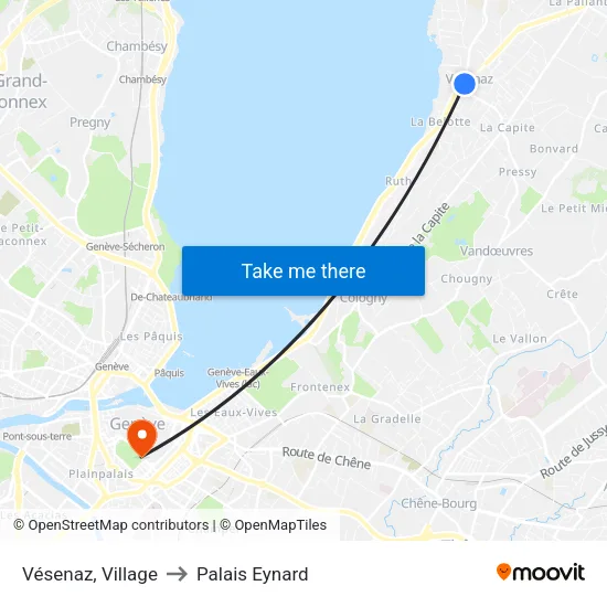 Vésenaz, Village to Palais Eynard map