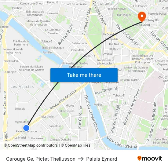 Carouge Ge, Pictet-Thellusson to Palais Eynard map