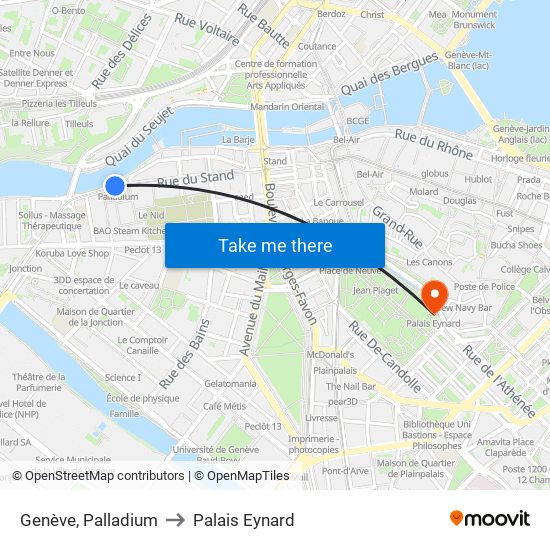 Genève, Palladium to Palais Eynard map