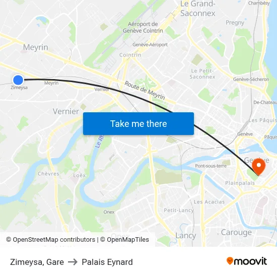 Zimeysa, Gare to Palais Eynard map