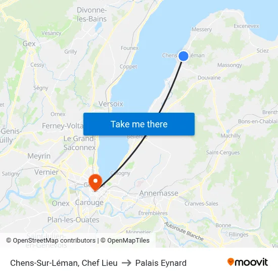 Chens-Sur-Léman, Chef Lieu to Palais Eynard map