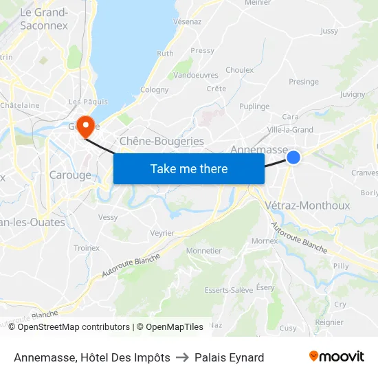 Annemasse, Hôtel Des Impôts to Palais Eynard map