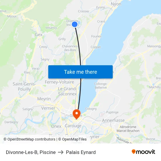 Divonne-Les-B, Piscine to Palais Eynard map