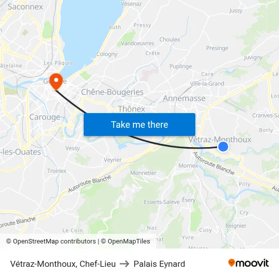 Vétraz-Monthoux, Chef-Lieu to Palais Eynard map